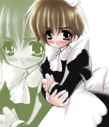 Rule 34 | 1990s (style), amaguridho tenshi, blush, brown eyes, brown hair, cardcaptor sakura, crossdressing, frills, gender request, genderswap, li xiaolang, maid, maid headdress, short hair
