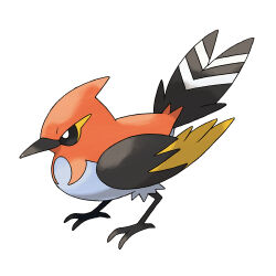 animal_focus artist_request bird fletchinder full_body gen_6_pokemon nintendo no_humans official_art pokemon pokemon_(creature) pokemon_focus pokemon_xy simple_background solo third-party_source white_background