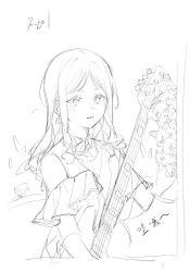 5girls animal_ears bang_dream! bang_dream!_it&#039;s_mygo!!!!! blush cat_ears chihaya_anon dkl_(dinosaurkl2) ear_blush earrings electric_bass_guitar fang greyscale highres jewelry kaname_raana kemonomimi_mode long_hair monochrome multiple_girls mygo!!!!!_(bang_dream!) nagasaki_soyo open_mouth raana_the_cat rabbit_ears rabbit_girl shiina_taki solo takamatsu_tomori wolf_ears wolf_girl