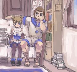 ancestor ancestor_and_descendant blue_eyes brown_hair damos_(pokemon) descendant earrings hair_buns jewelry nintendo pokemon pokemon:_arceus_and_the_jewel_of_life pokemon_(anime) pokemon_dppt_(anime) sheena_(pokemon) tagme thick_eyebrows time_paradox