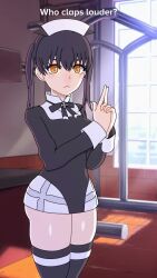 2girls 3d :3 amplected animated ass ass_clapping ass_shake black_hair black_jacket black_shirt blue_eyes bouncing_ass bouncing_breasts breasts cleavage dark-skinned_female dark_skin dress en&#039;en_no_shouboutai finger_gun hair_between_eyes hibana_(enen_no_shouboutai) jacket large_breasts legs_together long_hair multiple_girls orange_eyes pink_hair pointing shirt skirt smile sound tagme tamaki_kotatsu thick_thighs thighs twintails unusual_pupils video white_dress white_skirt