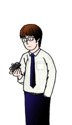 apple_inc. cellphone glasses iphone lch_(artist) male_focus phone siri smartphone