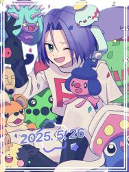 Rule 34 | 1boy, black gloves, blush, boots, cacnea, carnivine, chimecho, gen 1 pokemon, gen 3 pokemon, gen 4 pokemon, gen 5 pokemon, gen 6 pokemon, gen 7 pokemon, gen 8 pokemon, gloves, green eyes, growlithe, highres, inkay, james (pokemon), looking at viewer, mareanie, mime jr., morpeko, morpeko (full), nintendo, one eye closed, pokemon, pokemon (anime), pokemon (classic anime), purple hair, team rocket, team rocket uniform, weezing, white background, worried, yamask, yunyun n23