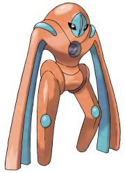 Rule 34 | alternate form, black sclera, blue skin, colored sclera, colored skin, deoxys, deoxys (defense), full body, gen 3 pokemon, highres, multicolored skin, mythical pokemon, nintendo, official art, pokemon, pokemon (creature), pokemon focus, pokemon frlg, red skin, solo, sugimori ken, tentacles, third-party source, transparent background, white eyes