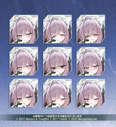 azur_lane blank_eyes blush closed_eyes closed_mouth false_smile frilled_hairband frills grey_eyes hairband multiple_expressions nys official_art one_eye_closed parted_lips purple_hair shaded_face smile vittorio_cuniberti_(azur_lane) world_of_warships
