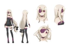 1girl reference_sheet cosplay fate/kaleid_liner_prisma_illya fate_(series) highres illyasviel_von_einzbern illyasviel_von_einzbern_(rider_install) long_hair low-tied_long_hair medusa_(fate) medusa_(rider)_(fate) medusa_(rider)_(fate)_(cosplay) multiple_views official_art simple_background turnaround very_long_hair white_background