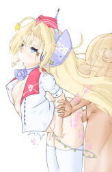 Rule 34 | admiral (kancolle), ahegao, ahoge, antennae, bell, blonde hair, blue eyes, blush, breasts, clothed female nude male, clothed sex, collar, cum, cum in pussy, doggystyle, drum (kancolle), female orgasm, from behind, grabbing another&#039;s arm, hair ornament, hat, highres, jacket, kantai collection, long hair, nipples, nude, orgasm, partially undressed, penis, pussy juice, sex, sex from behind, skindentation, skull, small breasts, star (symbol), thighhighs, tongue, tongue out, uragemesu, vaginal