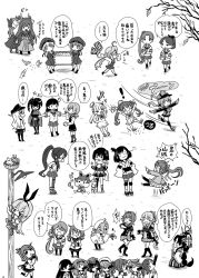 akebono_(kancolle) ancient_destroyer_oni asagumo_(kancolle) asakaze_(kancolle) ayanami_(kancolle) box climbing commentary_request ehoumaki food full_body greyscale hat headgear hibiki_(kancolle) i-13_(kancolle) i-168_(kancolle) i-19_(kancolle) i-400_(kancolle) i-401_(kancolle) i-58_(kancolle) i-8_(kancolle) ikazuchi_(kancolle) inazuma_(kancolle) japanese_clothes kamikaze_(kancolle) kantai_collection kinu_(kancolle) lamppost libeccio_(kancolle) long_hair maestrale_(kancolle) makigumo_(kancolle) makizushi masu military military_uniform monochrome nest nisshin_(kancolle) peaked_cap pleated_skirt pole prinz_eugen_(kancolle) rensouhou-chan sado_(kancolle) saiguchi_otoufu school_uniform sendai_(kancolle) serafuku shikinami_(kancolle) shimakaze_(kancolle) short_hair skirt sushi translation_request tree upper_body ushio_(kancolle) yahagi_(kancolle) yamashiro_(kancolle) yukikaze_(kancolle) yura_(kancolle) z1_leberecht_maass_(kancolle) z3_max_schultz_(kancolle)