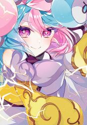 Rule 34 | 1girl, highres, iono (pokemon), iono (sygna suit) (pokemon), multicolored hair, nintendo, official alternate costume, pokemon, pokemon masters ex, solo, to camellia, two-tone hair