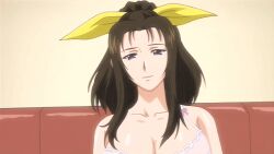 Rule 34 | 00s, 1girl, 2008, animated, animated gif, aunt, bra, breasts, brown hair, brown pubic hair, hair ribbon, high ponytail, housewife, large breasts, legs apart, lingerie, long hair, mature female, ponytail, pubic hair, purple eyes, pussy, ribbon, saiminjutsu 2, standing, tagme, takase shino, underwear, yellow hair ribbon, yellow ribbon
