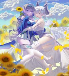 Rule 34 | 2girls, absurdres, blue eyes, breasts, dress, feet, garter straps, highres, kitkallos (yu-gi-oh!), large breasts, looking at viewer, lovely labrynth of the silver castle, medium hair, mermaid, monster girl, multiple girls, open mouth, panties, rare lemon, soles, tearlaments kitkallos, thighhighs, underwear, white hair, white thighhighs, yu-gi-oh!, yuri, zettai ryouiki