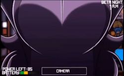 1girl animated bonnie_(fnaf) bouncing_breasts breasts english_text facing_viewer five_nights_in_anime huge_breasts large_breasts purple_hair tagme