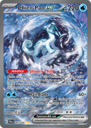 animal_focus artist_name card_(medium) character_name chien-pao company_name copyright_name copyright_notice english_text full_body kodama_(pukupuku) nintendo no_humans official_art open_mouth outdoors pokemon pokemon_(creature) pokemon_card pokemon_focus pokemon_tcg snow snowing solo third-party_source trading_card