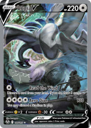 1boy artist_name boat card_(medium) character_name cloud company_name copyright_name copyright_notice electricity english_text flying gen_2_pokemon kawaguchi_youhei legendary_pokemon life_vest lightning lugia nintendo official_art on_boat open_mouth pokemon pokemon_(creature) pokemon_card pokemon_focus pokemon_tcg short_hair storm third-party_source trading_card water watercraft wind