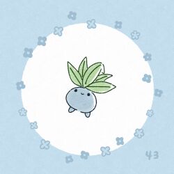 closed_mouth flower full_body gen_1_pokemon nintendo no_humans oddish ototo_(otokameseimen) pokemon pokemon_(creature) pokemon_focus smile solid_circle_eyes solo