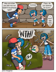 ... 1boy 3girls :d ? ^^^ age_difference ash_ketchum ass bare_arms bare_shoulders bird blue_eyes blue_hair blush_stickers couch english_text fellatio flip-flops full_body garabato gen_7_pokemon grabbing_another&#039;s_ass groping hairband happy harper_(pokemon) hat hetero kiss kodomo_doushi lana_(pokemon) loli looking_at_another multiple_girls nintendo no_pants no_pupils open_mouth oral panties pants pink_panties pokemon pokemon_(anime) pokemon_sm pokemon_sm_(anime) profile red_headwear rowlet sandals sarah_(pokemon) sharp_teeth shirt shoes shorts shota siblings sisters sitting smile speech_bubble squatting striped_clothes striped_shirt teeth thumbs_up twins underwear watermark white_shirt wooden_floor