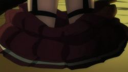 Rule 34 | 10s, animated, animated gif, anime screenshot, blush, breasts, cleavage, cube x cursed x curious, latex, panties, skirt, ueno kirika, underwear