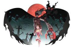 corruption demon demon_girl digimon digimon_(creature) fallen_angel grave graveyard highres ladydevimon long_hair mark_of_evil mask pink_shoes shoes star_(sky) yagami_hikari