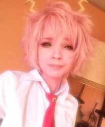 ashido_mina boku_no_hero_academia colored_skin cosplay_photo highres lips photo_(medium) pink_hair pink_skin