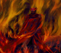 1990s_(style) 1boy fiery_background final_fantasy final_fantasy_iv fire male_focus retro_artstyle rubicante solo