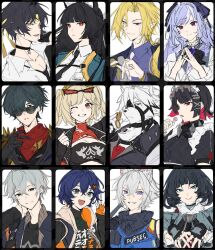 6+boys 6+girls animal_ears asaba_harumasa belle_(zenless_zone_zero) black_gloves black_hair blonde_hair blue_hair burnice_white c_ixxp candy cat_boy cat_ears ellen_joe fingerless_gloves food fox_ears fox_girl furry furry_male gloves grey_hair hair_between_eyes hair_ornament hair_over_one_eye hairclip hashtag-only_commentary headband highres hoshimi_miyabi hugo_vlad jacket jane_doe_(zenless_zone_zero) lighter_(zenless_zone_zero) lollipop long_hair multicolored_hair multiple_boys multiple_girls one_eye_closed open_clothes open_jacket open_mouth pointy_ears purple_eyes red_eyes red_scarf scarf seth_lowell short_hair sunglasses upper_body vivian_banshee von_lycaon wise_(zenless_zone_zero) wolf_boy yellow_headband zenless_zone_zero