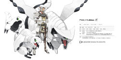 1boy armor character_profile character_request creatures_(company) denim evolutionary_line fakemon final_fantasy final_fantasy_xi game_freak green_eyes holding holding_sword holding_weapon jeans nintendo pants pointy_ears pokemon pokemon_(creature) red_eyes shirt shoes shoulder_armor siirakannu sword tabard translation_request weapon white_footwear white_hair white_legwear white_shirt