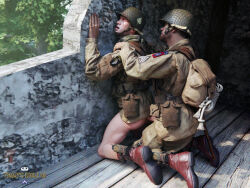 2boys 3d artist_request captain_(medal_of_honor:_frontline) james_patterson_(medal_of_honor) medal_of_honor multiple_boys sex soldier yaoi