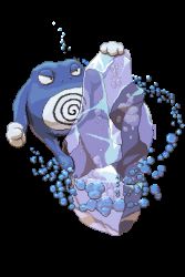 animated animated_gif artist_name bubble creatures_(company) evolution_stone evolutionary_stone game_freak gen_1_pokemon mcgmark nintendo no_humans pixel_art pokemon pokemon_(creature) poliwrath solo spiral transparent transparent_background water_stone
