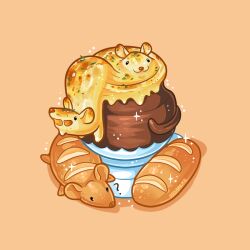 ? animal_focus bread charongess cheese chopped_spring_onion commentary english_commentary food food_art food_focus foodification mouse_(animal) no_humans original smile soup
