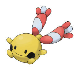 chingling closed_mouth full_body gen_4_pokemon highres nintendo no_humans official_art pokemon pokemon_(creature) pokemon_dppt pokemon_focus simple_background solid_oval_eyes solo sugimori_ken third-party_source white_background