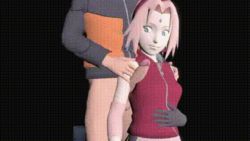 10s 1boy 1girl 3d animated animated_gif armband armpit_sex black_background black_gloves black_jacket bottomless breasts china_dress chinese_clothes dress erection facial_mark forehead_mark forehead_protector gloves green_eyes haruno_sakura head_out_of_frame hetero jacket long_sleeves looking_at_penis looping_animation multicolored_jacket naruto_(classic) naruto_(series) naruto_shippuuden orange_jacket pink_hair red_dress resized rubbing short_hair shrunkenlover simple_background sitting sleeveless small_breasts solo_focus source_filmmaker_(medium) standing testicles uncensored upscaled uzumaki_naruto zipper