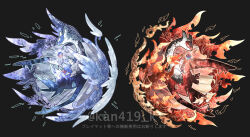 claws closed_eyes closed_mouth commentary creatures_(company) floating game_freak gen_3_pokemon highres kanna_(kan419_k) latias latios legendary_pokemon nintendo no_humans pokemon pokemon_(anime) pokemon_(classic_anime) pokemon_(creature) pokemon_heroes:_latios_&amp;_latias signature simple_background twitter_username wings