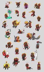 1boy 1other alleyway_watchdog_(project_moon) alternate_costume bottle bug charon_(project_moon) clock cockroach dante_(limbus_company) dongbaek_(project_moon) e.g.o_(project_moon) farmwatch_(e.g.o) fire fluid_sac_(e.g.o) food golden_apple_(project_moon) halberd headless_ichthys highres insect limbus_company maid polearm project_moon roseate_desire_(e.g.o) shan23852196 shish_kebab sinclair_(project_moon) smoke spicebush_(e.g.o) sunshower_(e.g.o) vergilius_(project_moon) weapon