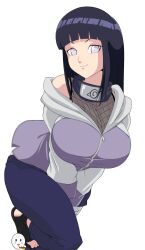 Rule 34 | 1girl, breasts, caisama, hyuuga hinata, large breasts, long hair, naruto (series), smile, unusual pupils