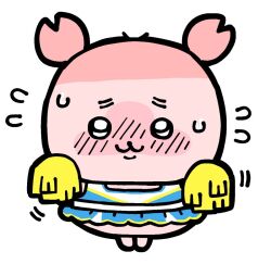 Rule 34 | 1other, :3, bkub, black eyes, blue shirt, blue skirt, blush, cheerleader, chiikawa, closed mouth, crab claw, flying sweatdrops, full body, furuhonya, holding, holding pom poms, looking at viewer, motion lines, other focus, pom pom (cheerleading), pom poms, shirt, simple background, skirt, small sweatdrop, solo, white background, white shirt