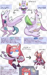... 5others ? absurdres ahoge blank_stare blue_eyes creatures_(company) evolutionary_line fakemon game_freak grey_hairband hair_between_eyes hairband highres katwo mejiro_mcqueen_(end_of_sky)_(umamusume) mejiro_mcqueen_(ripple_fairlady)_(umamusume) mejiro_mcqueen_(umamusume) meme mihono_bourbon_(umamusume) multiple_others multiple_views nintendo no_humans official_style pokemon pokemon_(creature) purple_eyes space_cat_(meme) star_(sky) umamusume