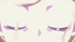 1girl animated animated_gif blonde_hair bra breasts breasts_focus closed_eyes completely_nude energy eye_focus floating_hair glowing green_eyes hair_down hands_on_own_chest henshin heterochromia loli long_hair lyrical_nanoha mahou_shoujo_lyrical_nanoha_vivid navel nude official_art outstretched_arms red_eyes small_breasts solo training_bra transformation trembling underwear vivio