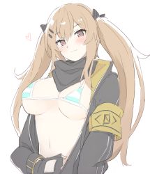 1girl bikini girls&#039;_frontline micro_bikini mobu solo swimsuit ump9_(girls&#039;_frontline) white_background