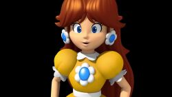 3d animated catchphrase crown dress greeting highres introduction princess_daisy red_hair solo sound tagme talking video