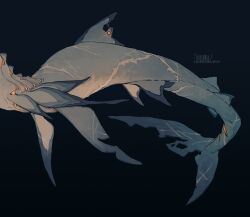 Rule 34 | 1boy, black background, commentary, english commentary, fins, gills, highres, lower body, male focus, merman, monster boy, original, scar, scars all over, shark boy, shuini xiaomao, simple background, solo, too many