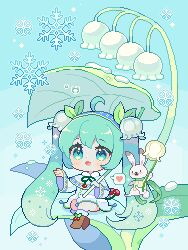 Rule 34 | 1girl, ahoge, animated, animated gif, aqua eyes, aqua hair, blinking, blue hairband, chibi, flower, full body, hair flower, hair ornament, hairband, hatsune miku, heart, highres, holding, leaf, long hair, looping animation, mimpish, open mouth, pixel art, rabbit, rabbit yukine, smile, snowflake hair ornament, snowflakes, speech bubble, spoken heart, spring onion, very long hair, vocaloid, yuki miku, yuki miku (2015)