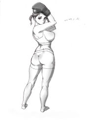 1girl ass boxing_gloves hantakashihan ponytail tagme