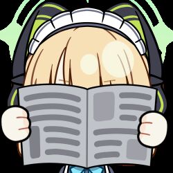 Rule 34 | 1girl, animal ear headphones, animal ears, animated, animated gif, apron, aqua bow, aqua bowtie, black dress, blonde hair, blue archive, blunt bangs, bow, bowtie, cat ear headphones, cat ears, chibi, chunye haruya, commission, disembodied hand, dot nose, dress, fake animal ears, green eyes, green halo, halo, headphones, holding, holding newspaper, jitome, looking at viewer, lowres, maid, maid apron, maid headdress, midori (blue archive), midori (maid) (blue archive), missing commentary, newspaper, official alternate costume, second-party source, sidelocks, simple background, solo, sweatdrop, transparent background, upper body, white apron, white headdress