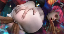 ass bad_tag breasts demonlorddante jinx_(league_of_legends) penis pink_hair sex