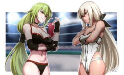 Rule 34 | 2girls, aoba (smartbeat), catfight, multiple girls, navel, tagme, wrestling ring