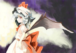 Rule 34 | 1girl, female focus, hat, hokamichi, remilia scarlet, ribbon, short hair, solo, taji (crowview), tamichi, touhou, wings