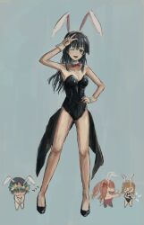 absurdres animal_ears highres katamimi123 leotard playboy_bunny rabbit_ears saten_ruiko solo_focus standing toaru_kagaku_no_railgun toaru_majutsu_no_index