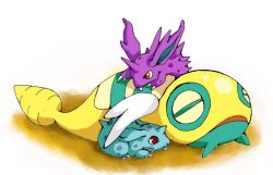 creatures_(company) dunsparce game_freak gen_1_pokemon gen_2_pokemon nidoran nidoran_(female) nidoran_(male) nidorino nintendo pokemon pokemon_(creature) red_eyes wings