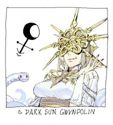 1boy breasts dark_souls_(series) dark_souls_i dark_sun_gwyndolin fromsoftware licking_lips male_focus man_boobs sapysha snake tongue tongue_out trap