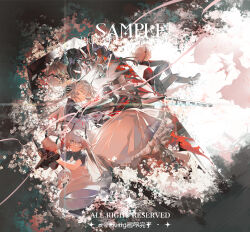 absurdres arknights black_horns demon_horns dress gongzuotianxiadiyi highres horns jewelry material_growth multiple_rings oripathy_lesion_(arknights) pink_hair ribbon-trimmed_hood ring star_of_life theresa_(arknights) theresis_(arknights) turtleneck turtleneck_dress white_dress